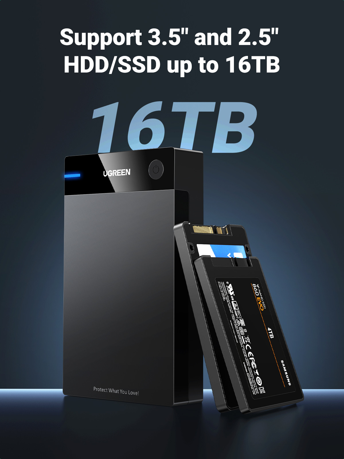 UGREEN SATA Hard Driver Enclosure 50422 USB 3.0 B to 3.5,2.5 (BB)