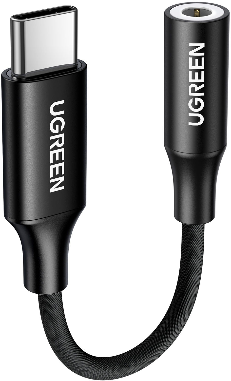 UGREEN Cable USB-C Male-3.5mmFemale 50631 10 cm,Alu Case Braided,Bl,BB