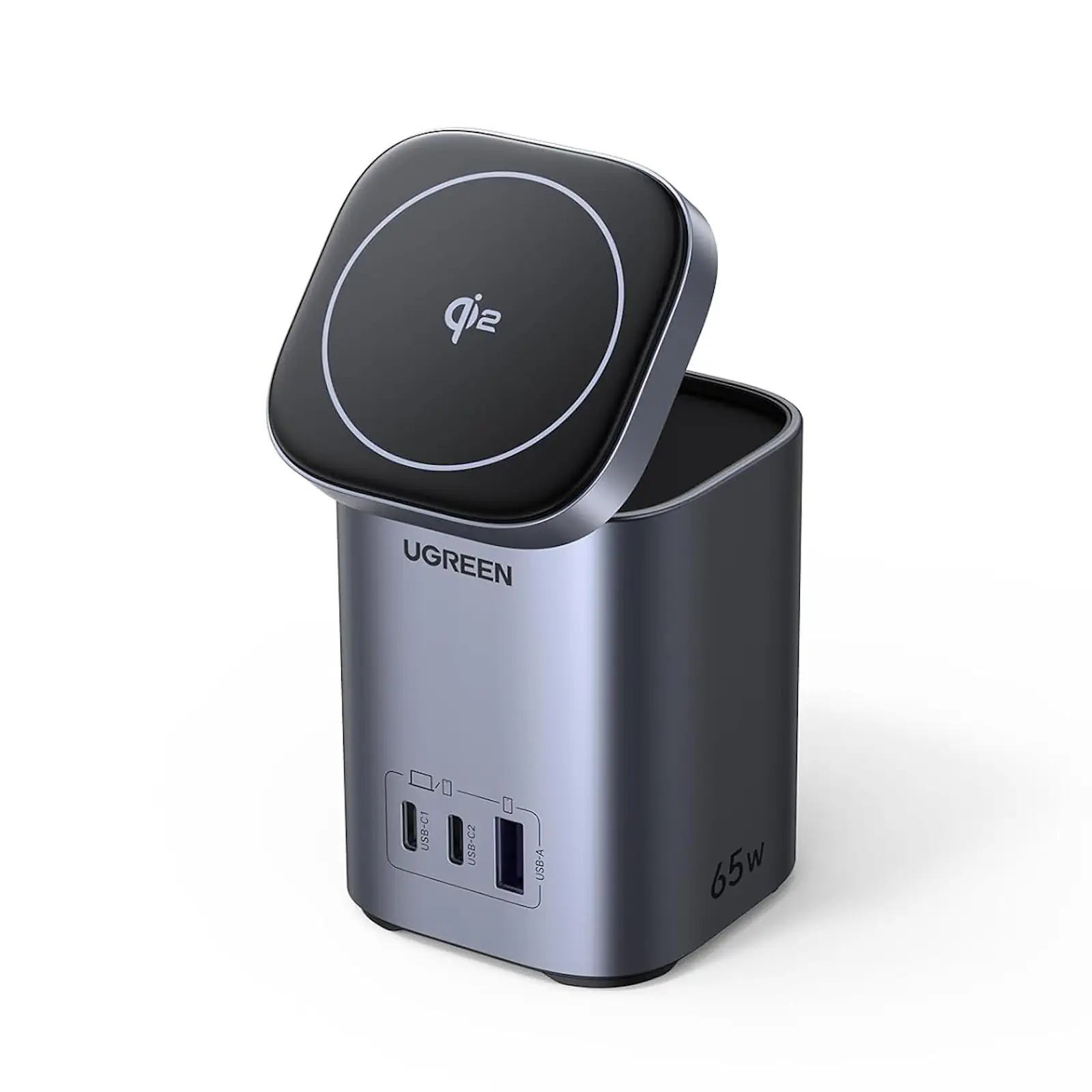 photo UGREEN Desktopcharger 2-in-1, 65W 55321 Wireless,Qi2,GaN