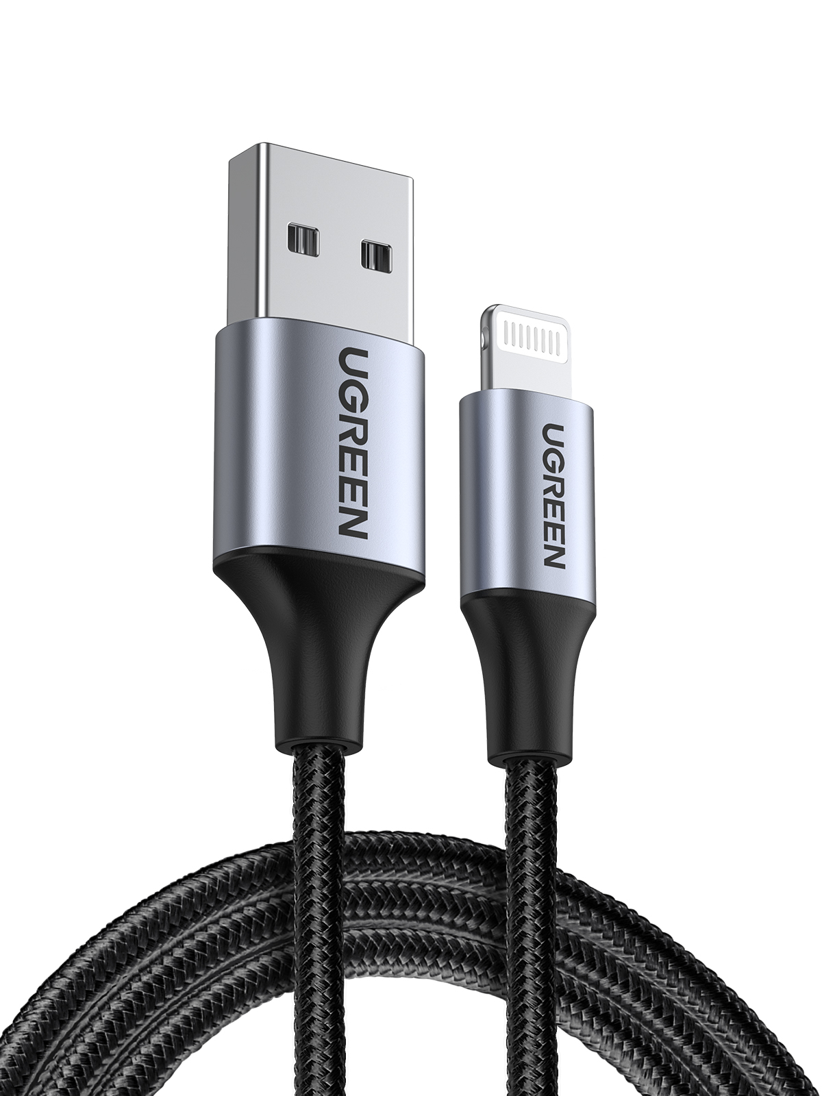 photo UGREEN Cable USB-A-Lightning 60156 1m,2.4A Max,Black