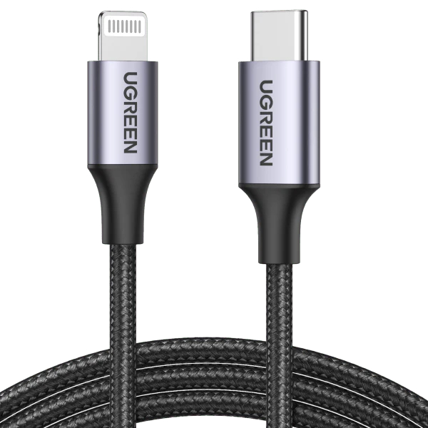 photo UGREEN Cable USB-C-Lightning PD 60759 1m,Fast Charging,3A Max,Bl.
