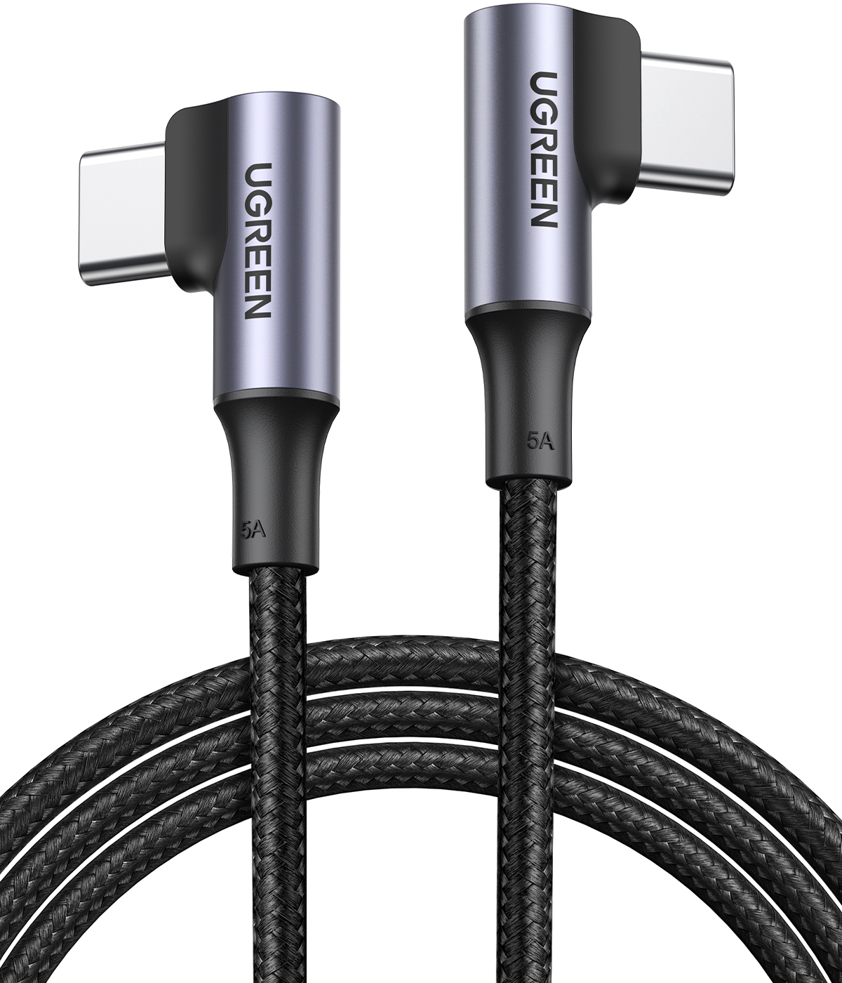 photo UGREEN USB-C to USB-C male Cable 70696 double Right Angle plug, 1m