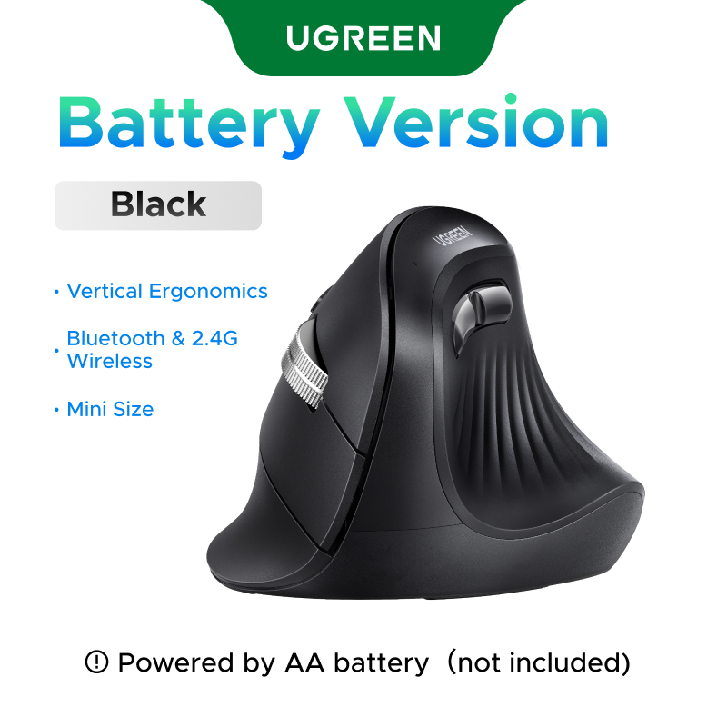 UGREEN Mouse Multi-mode Vertical 85765 Wireless, Black