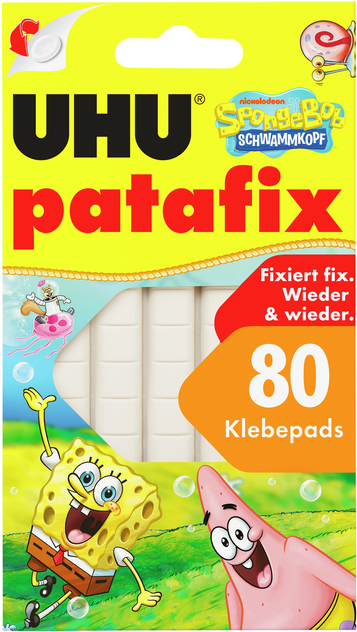 photo UHU Patafix Adhésifs pads 80 pcs 305710 blanc, Spongebob