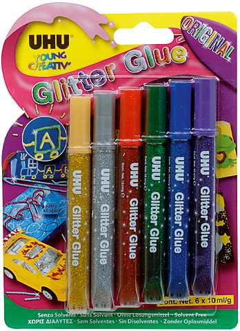 UHU Glitter Glue Original 39040 original colours 6 pcs.