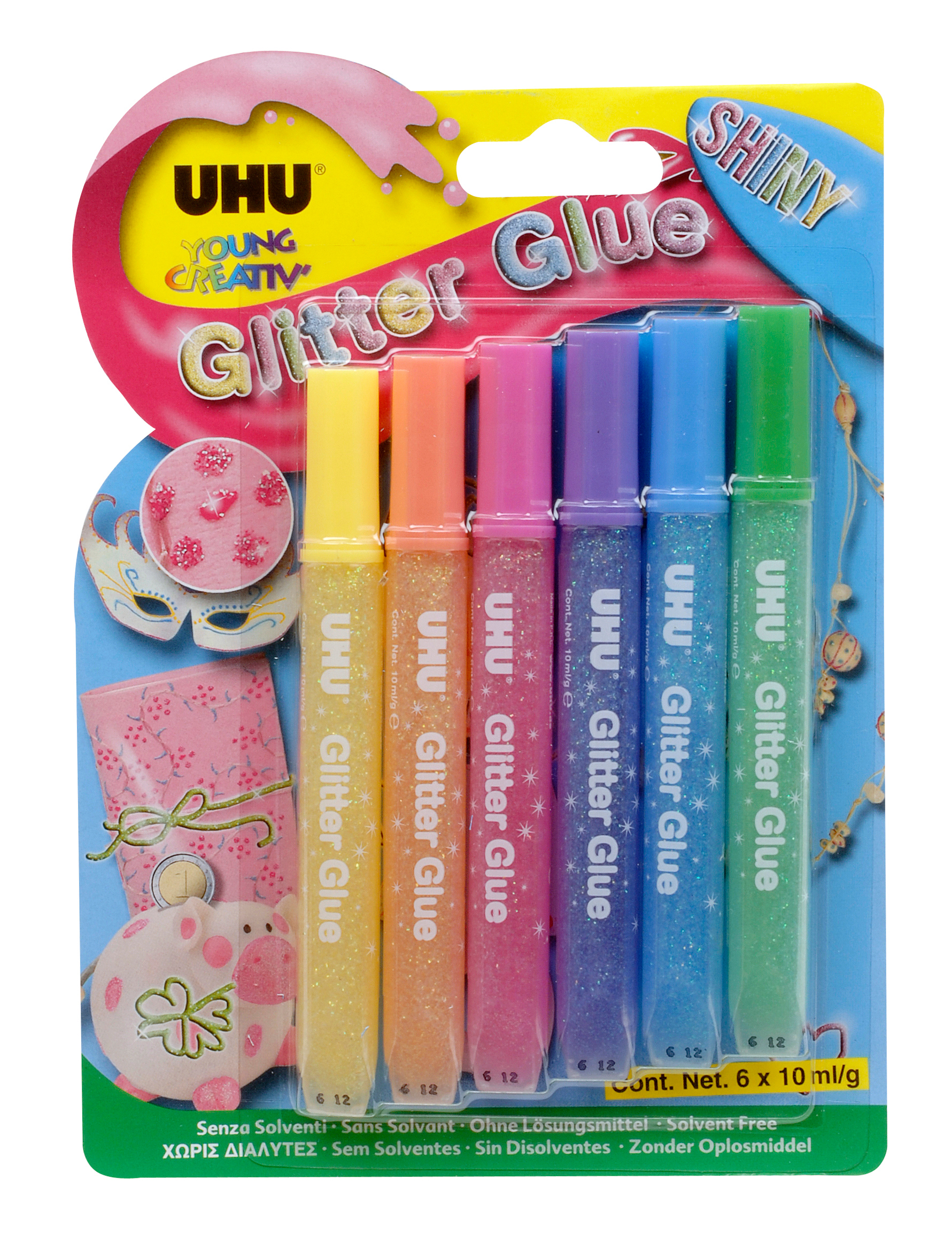 UHU Glitter Glue Shiny 39110 6 pcs.