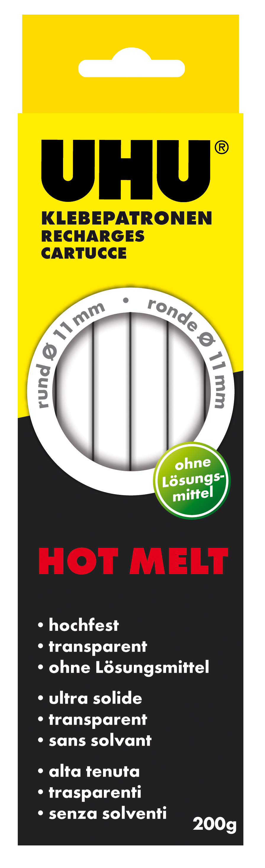 UHU Hot Melt Stick 47865 200g, 10 Stück