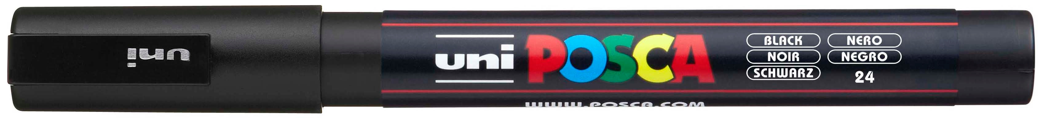 UNI-BALL Posca Marker 0,9-1,3mm PC3M schwarz, Rundspitze<br>