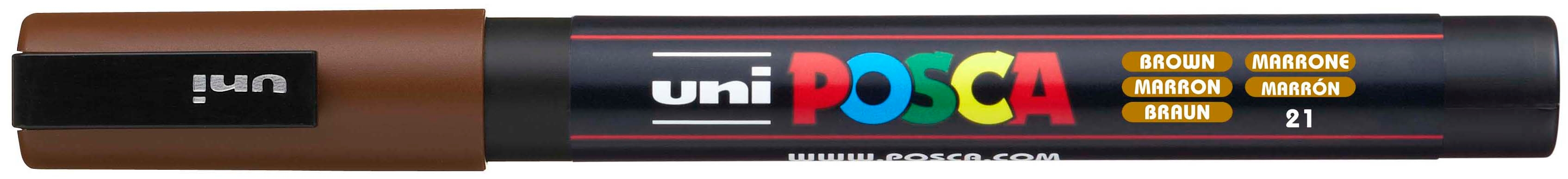 UNI-BALL Posca Marker 0,9-1,3mm PC3M braun, Rundspitze<br>