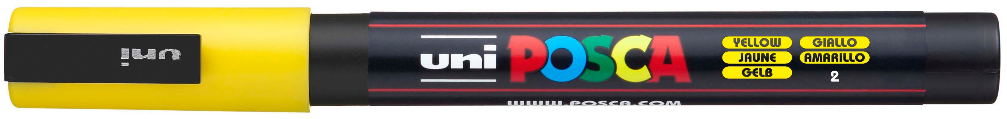 UNI-BALL Posca Marker 0,9-1,3mm PC3M gelb, Rundspitze<br>