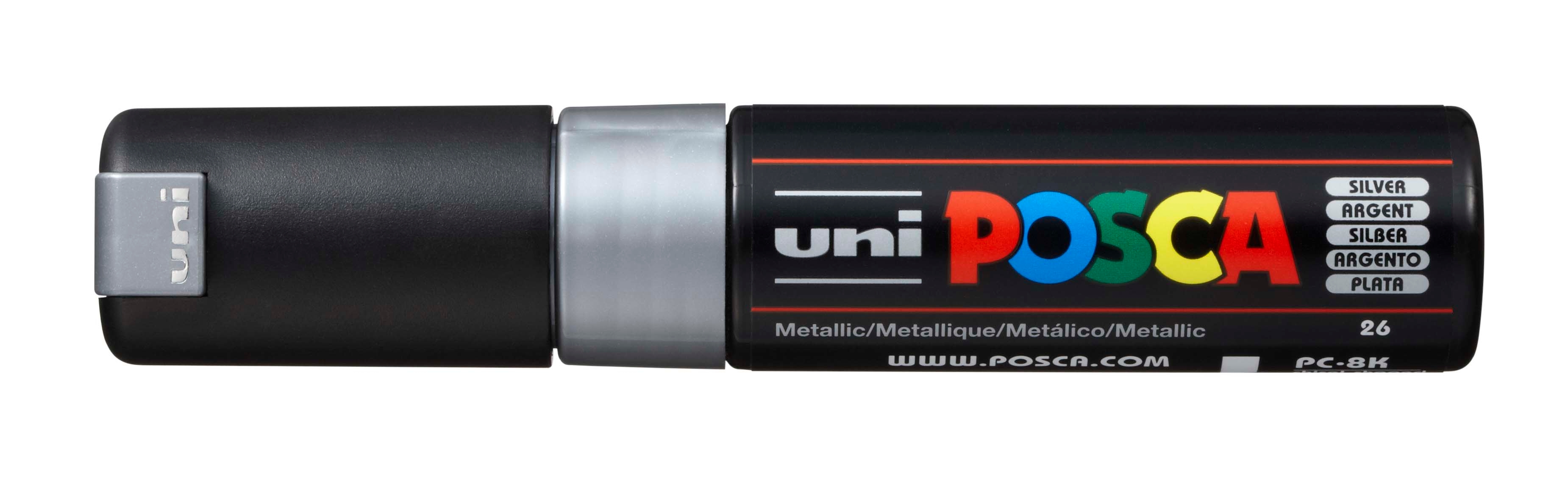 UNI-BALL Posca Marker 8mm PC8K silber, Keilspitze<br>