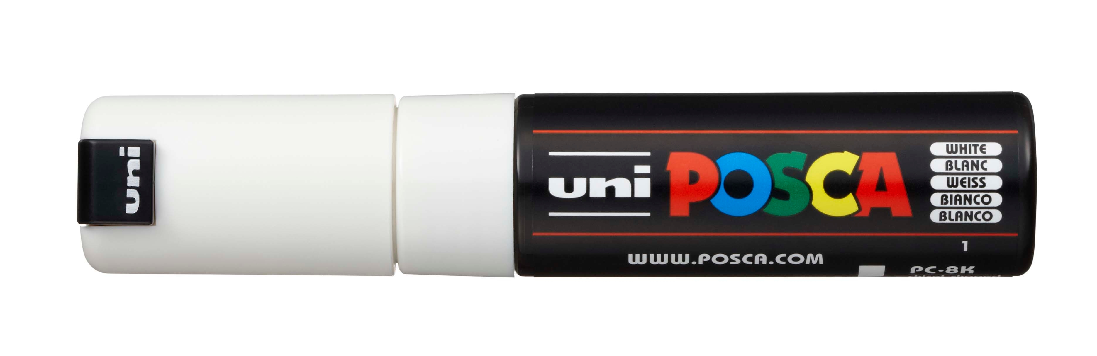 UNI-BALL Posca Marker 8mm PC8K weiss, Keilspitze<br>