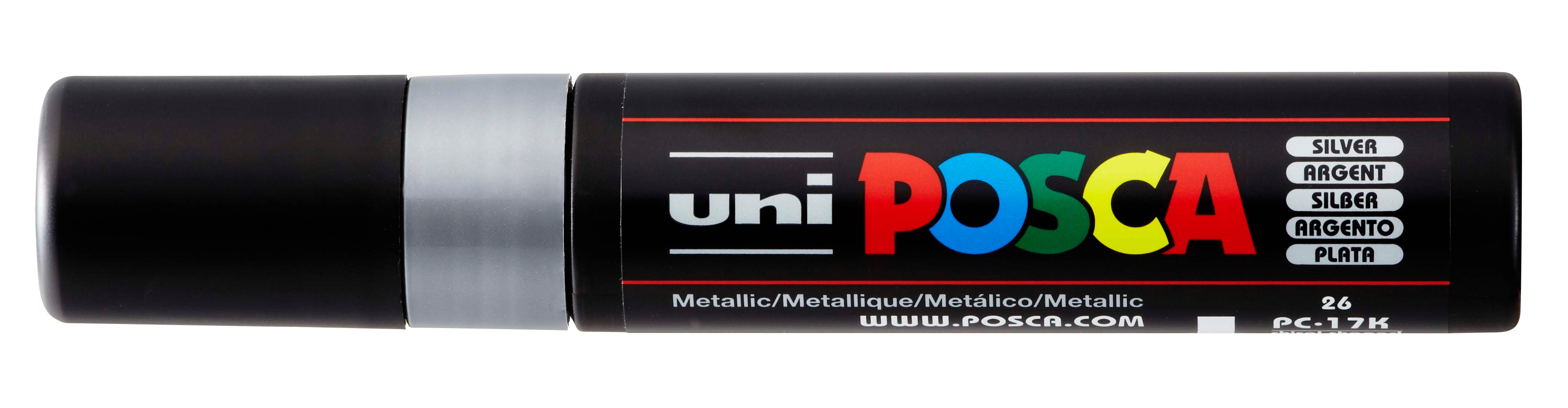 UNI-BALL Posca Marker 15mm PC17K SILVER MET, argent MET, argent