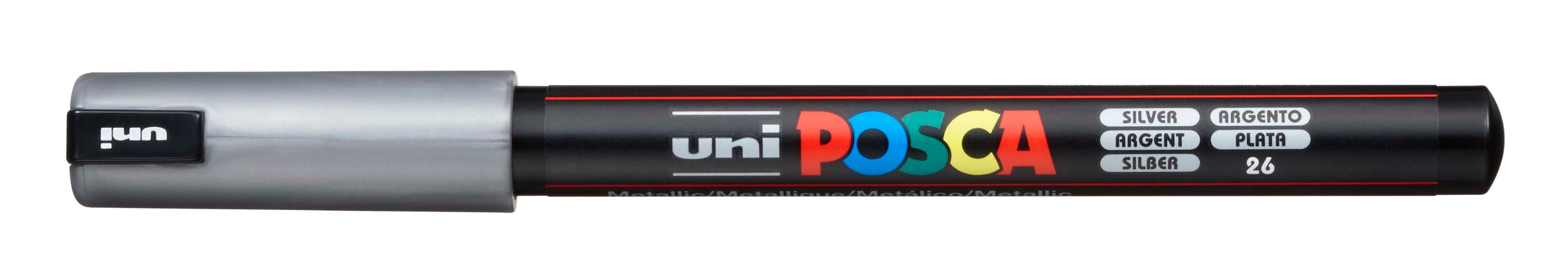 UNI-BALL Posca Marker 0,7mm PC1M, metallic silber <br>