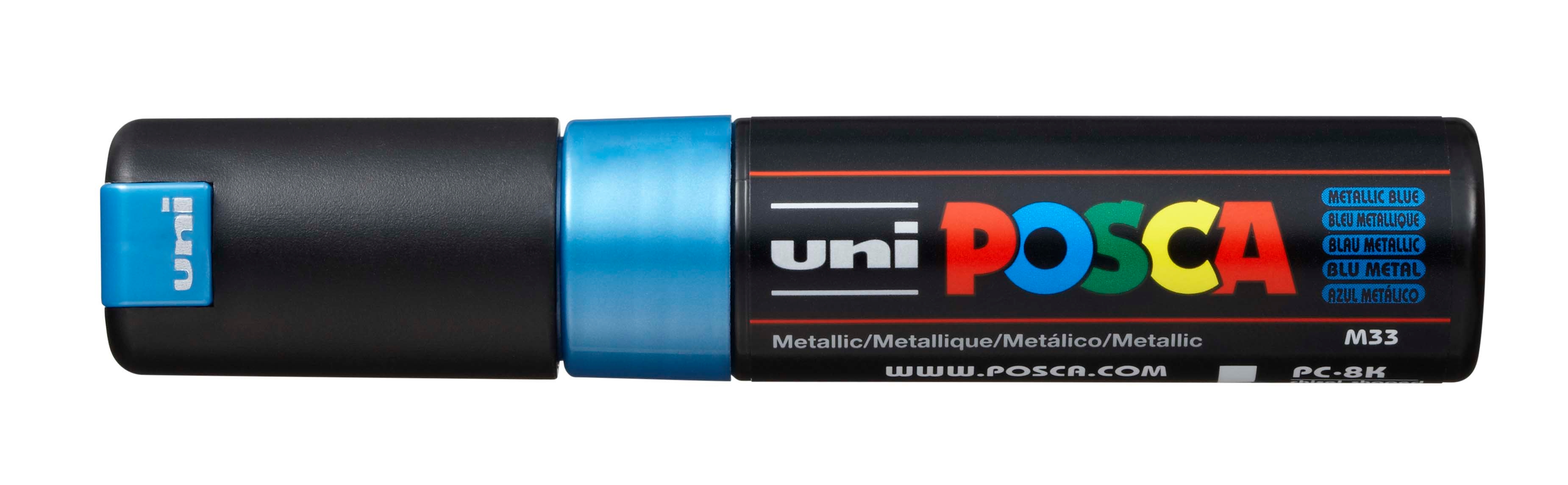 UNI-BALL Posca Marker 8mm PC8KMET.BLUE MET, bleu