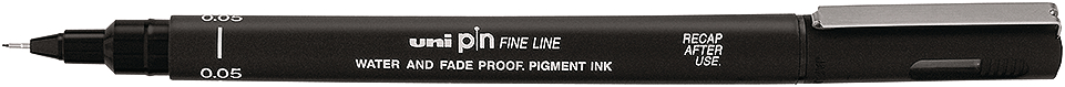 UNI-BALL Fineliner Pin 0,05mm PIN005200B noir noir