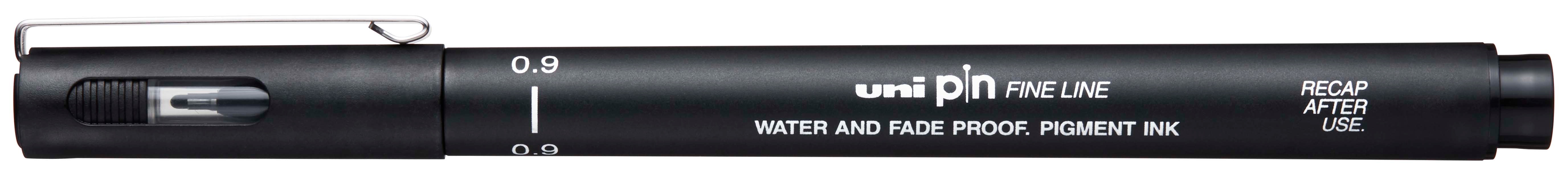 UNI-BALL Fineliner Pin 0.9mm PIN09200(S) BLACK noir