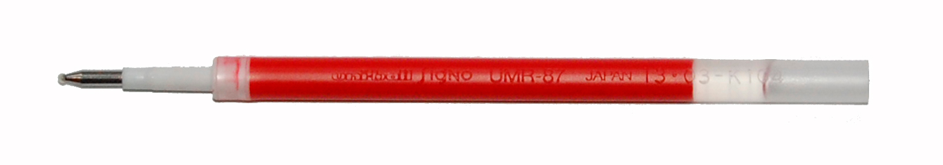 UNI-BALL Cartouche 0.7mm UMR-87.2 RED rouge, 2 pcs.
