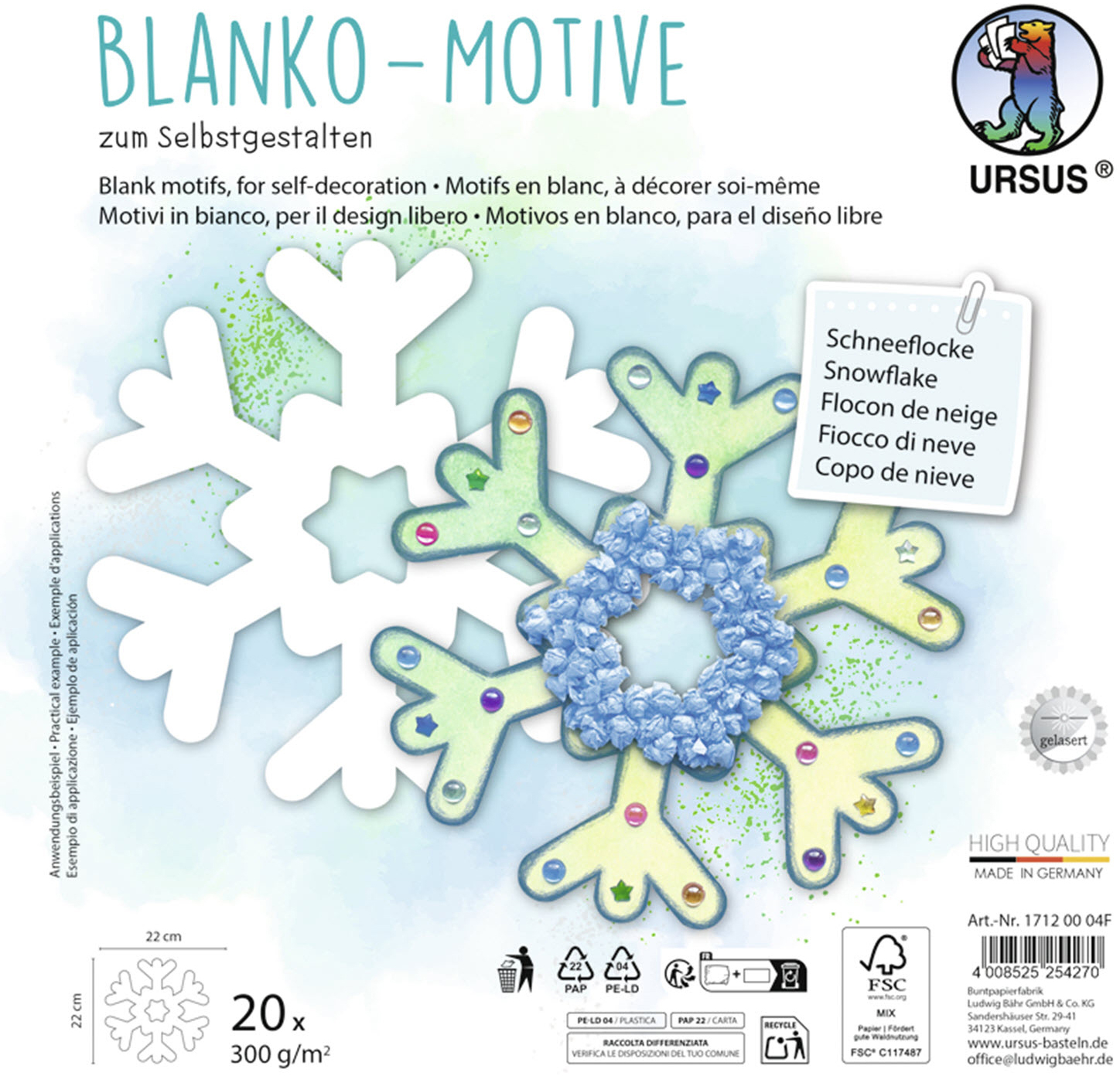 URSUS     Blanko Motive          23x23cm