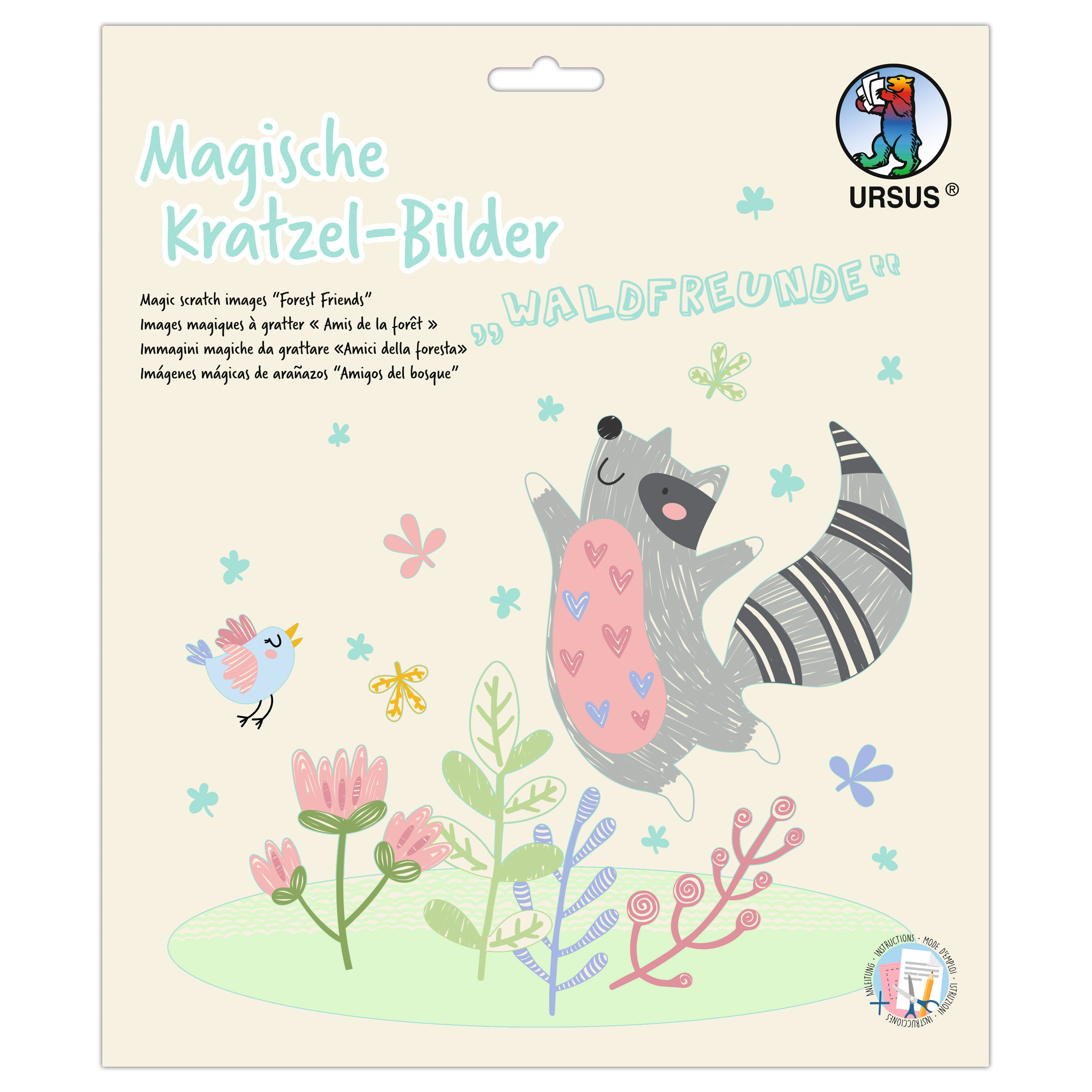photo URSUS Images magiques à gratter 24560003F Amis de la forêt, 21x21cm