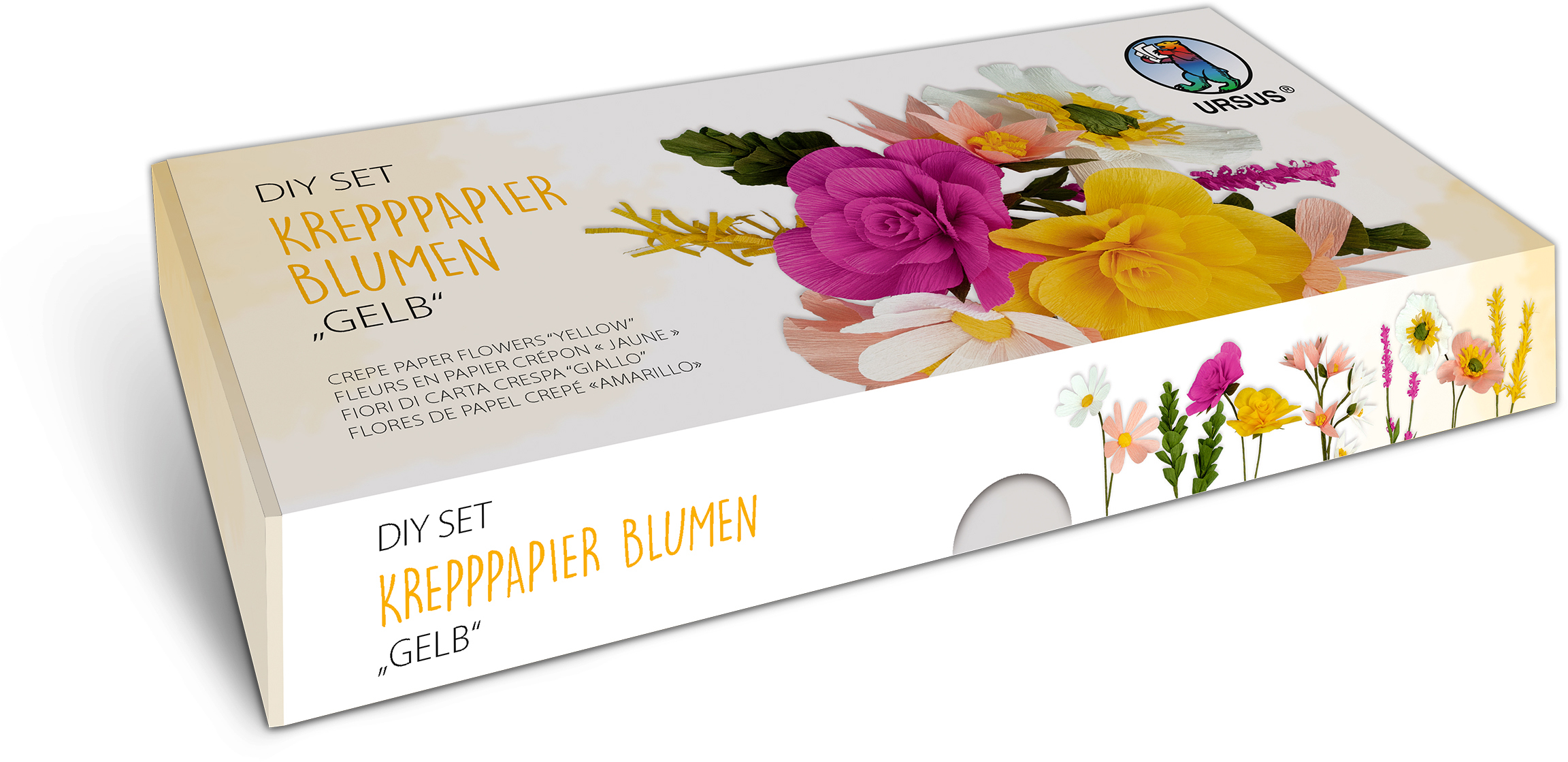 photo URSUS DIY Set Papier crépon fleurs 27030001F jaune