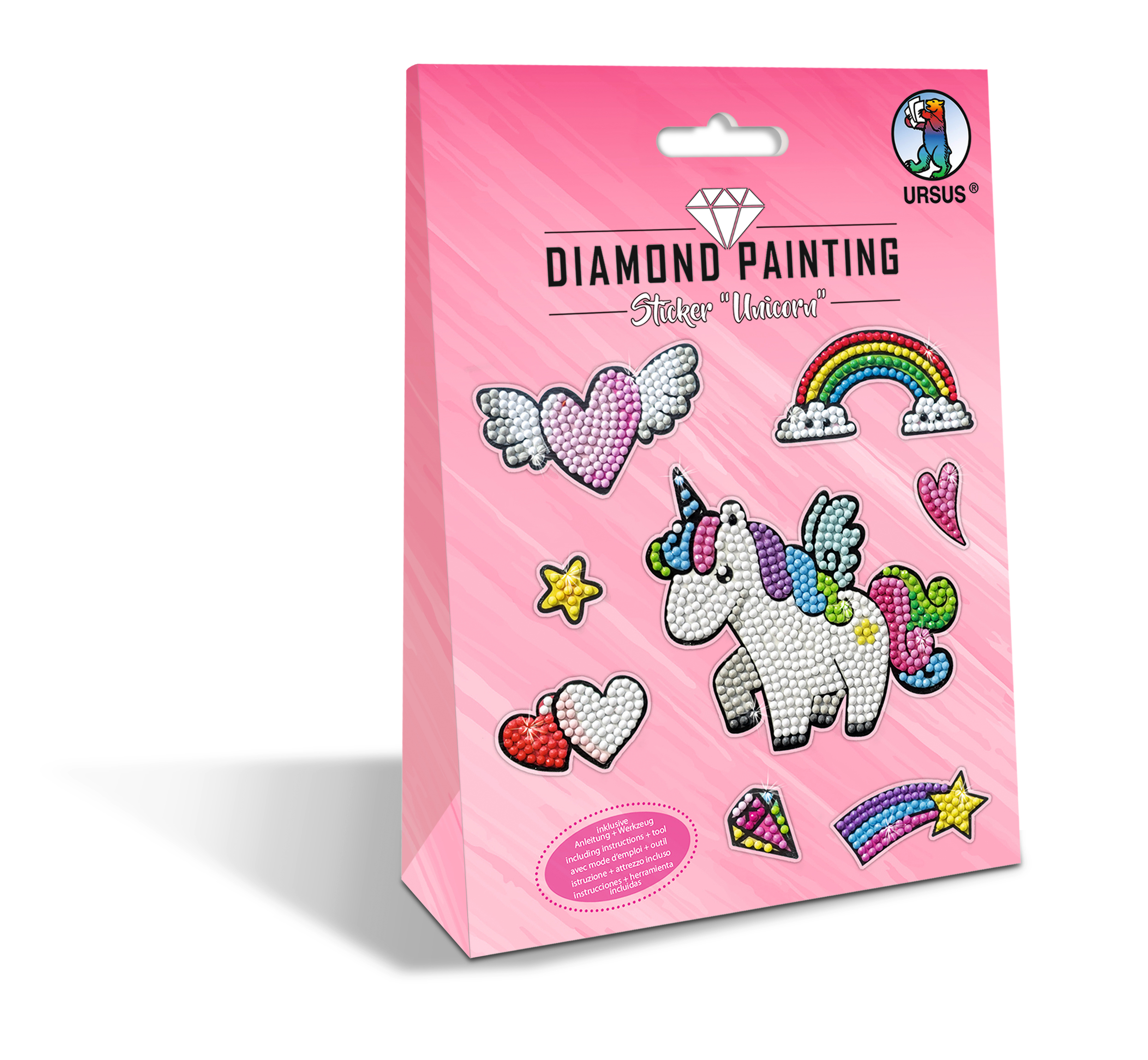URSUS Diamond Sticker Unicorn 43500001 10x15cm 2 flls.