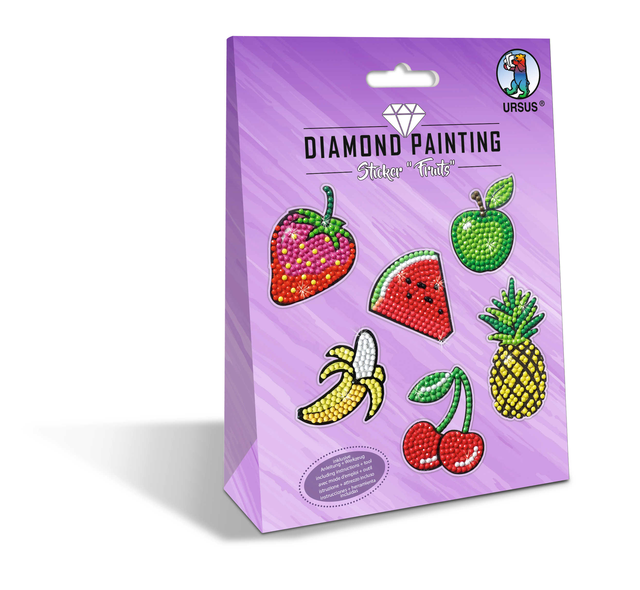 URSUS Diamond Sticker Fruit 43500004 10x15cm 2 flls.