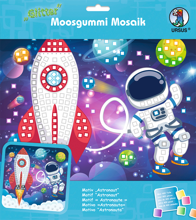 URSUS Mosaique carreés de mousse 8420019 Paillettes astronaute 25x25cm Paillettes astronaute 25x25cm