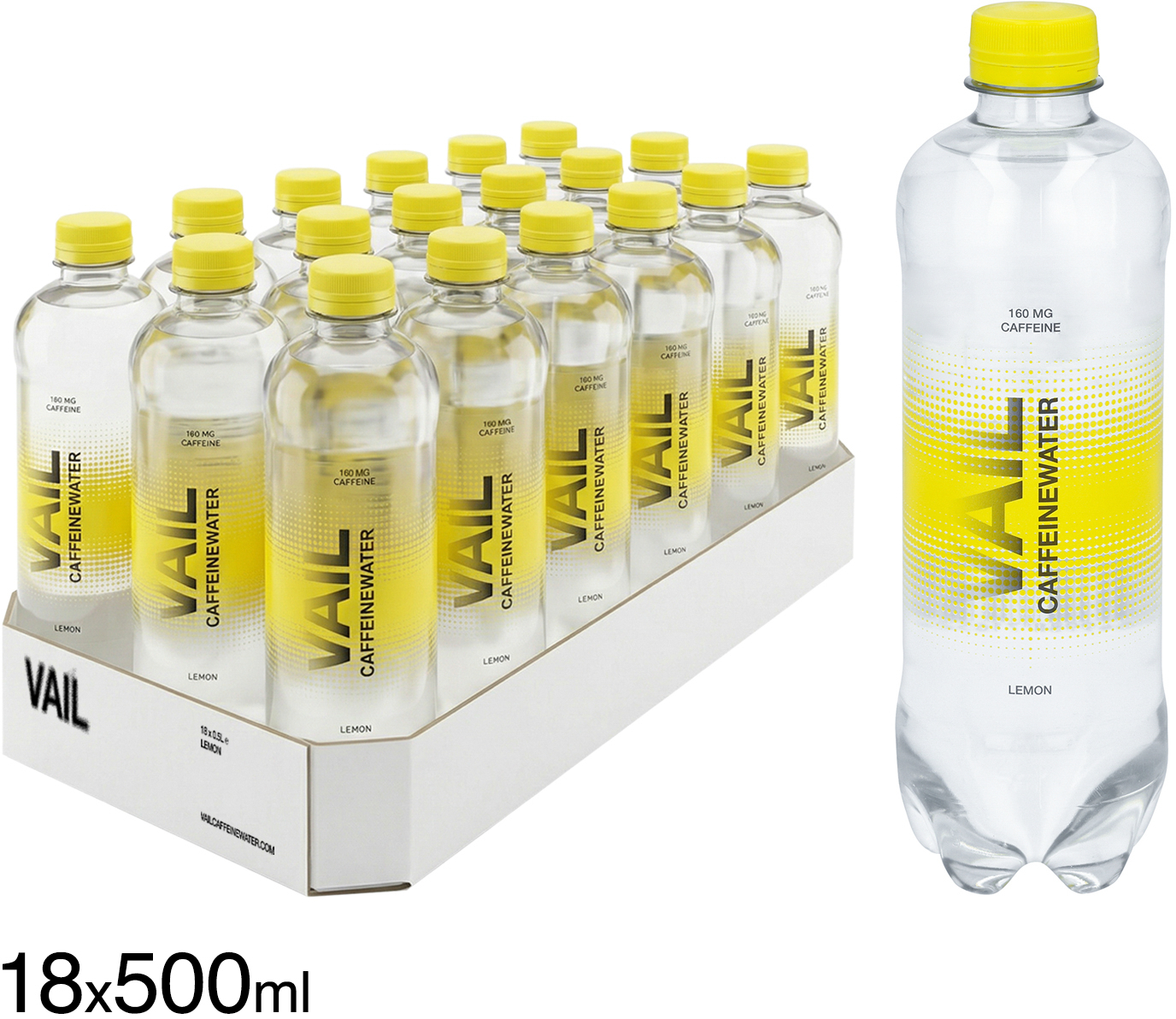 photo VAIL Caffeinewater Citron 2000 50cl, 18 pcs.