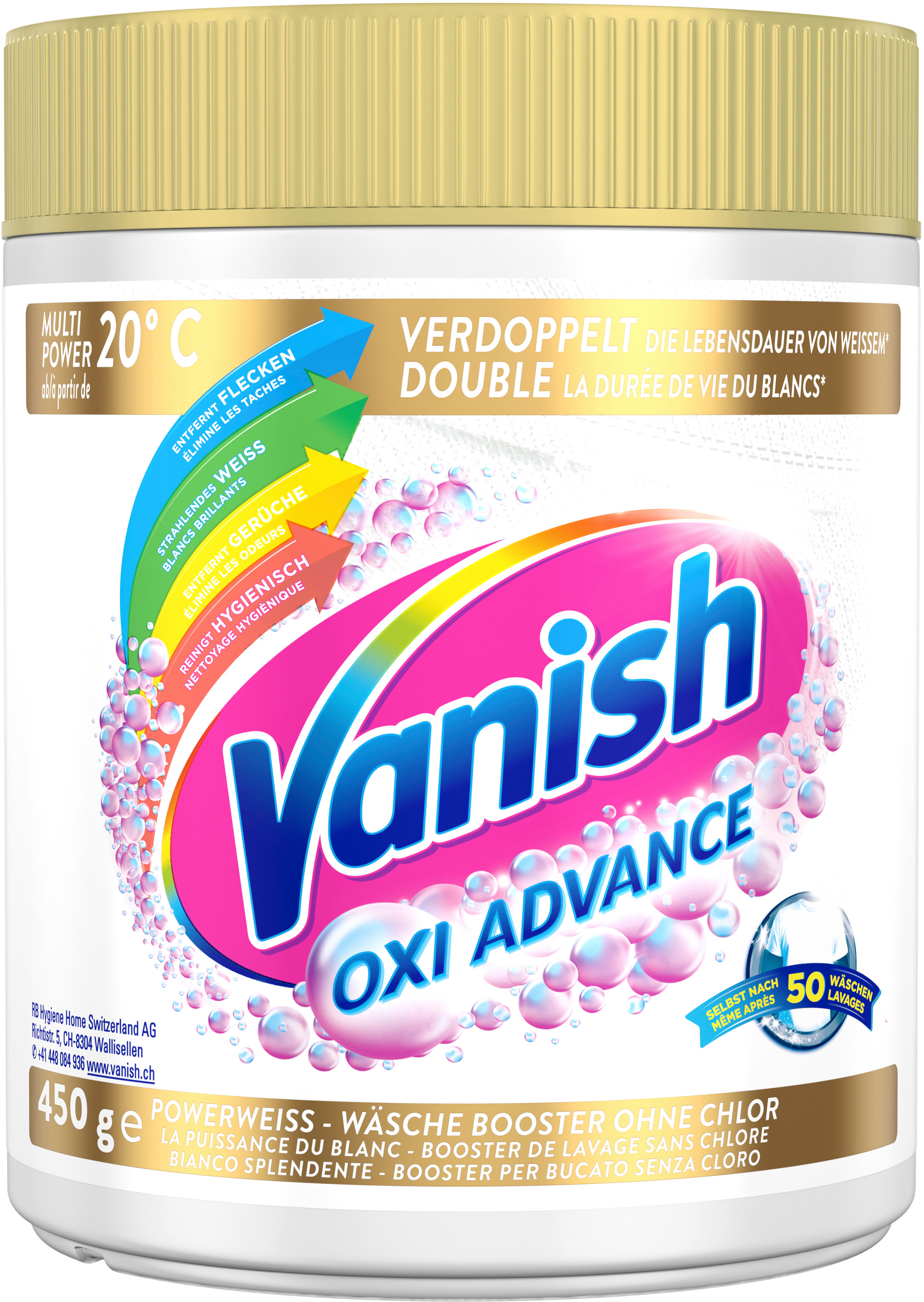 photo VANISH Pulverwaschmittel 0.45kg 3280505 Gold Advance Weiss