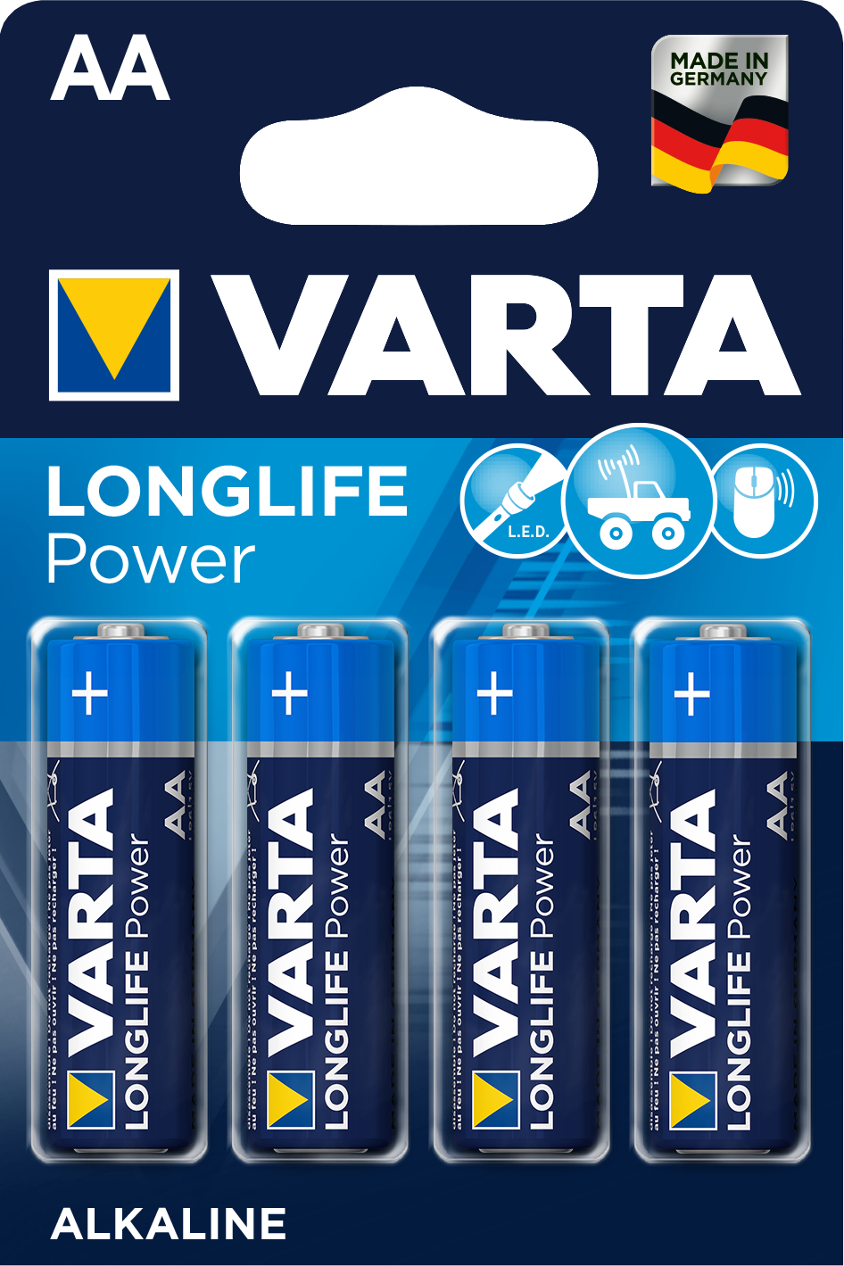 VARTA Pile Longlife Power 04906 121 414 AA/LR06, 4 pièces AA/LR06, 4 pièces