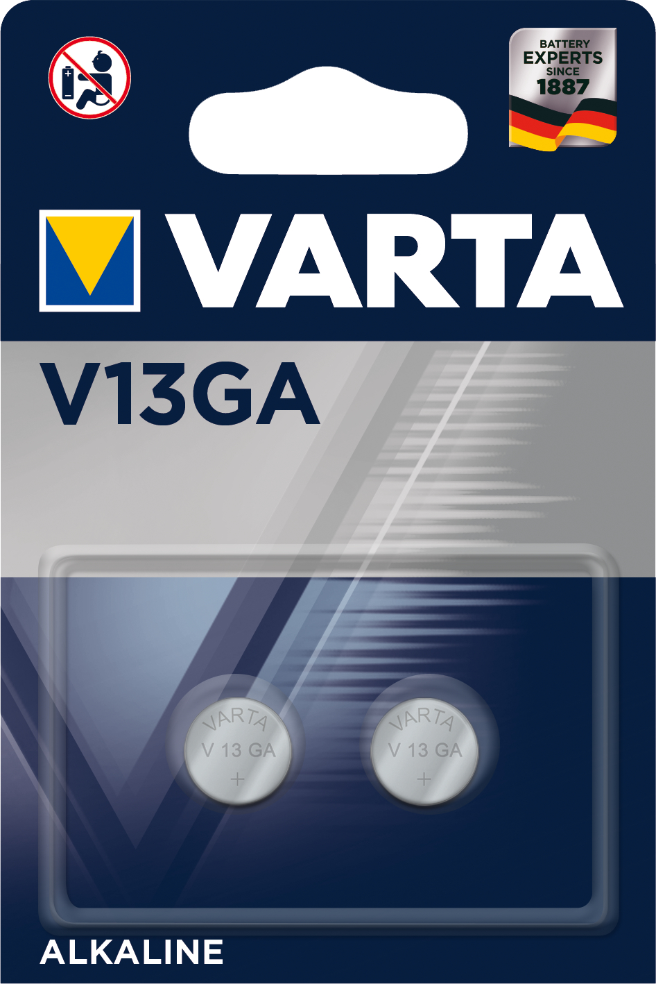 VARTA Pile bouton 4276101402 V13GA, 2 pièces
