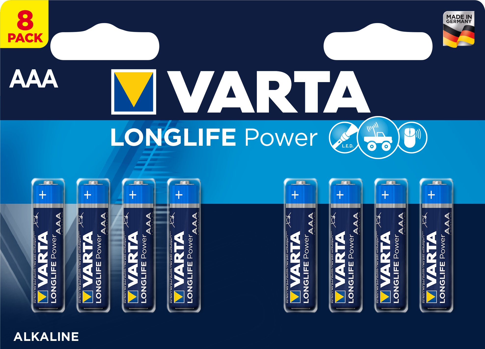 VARTA Pile Longlife Power 4903121418 AAA/LR03, 8 pièces