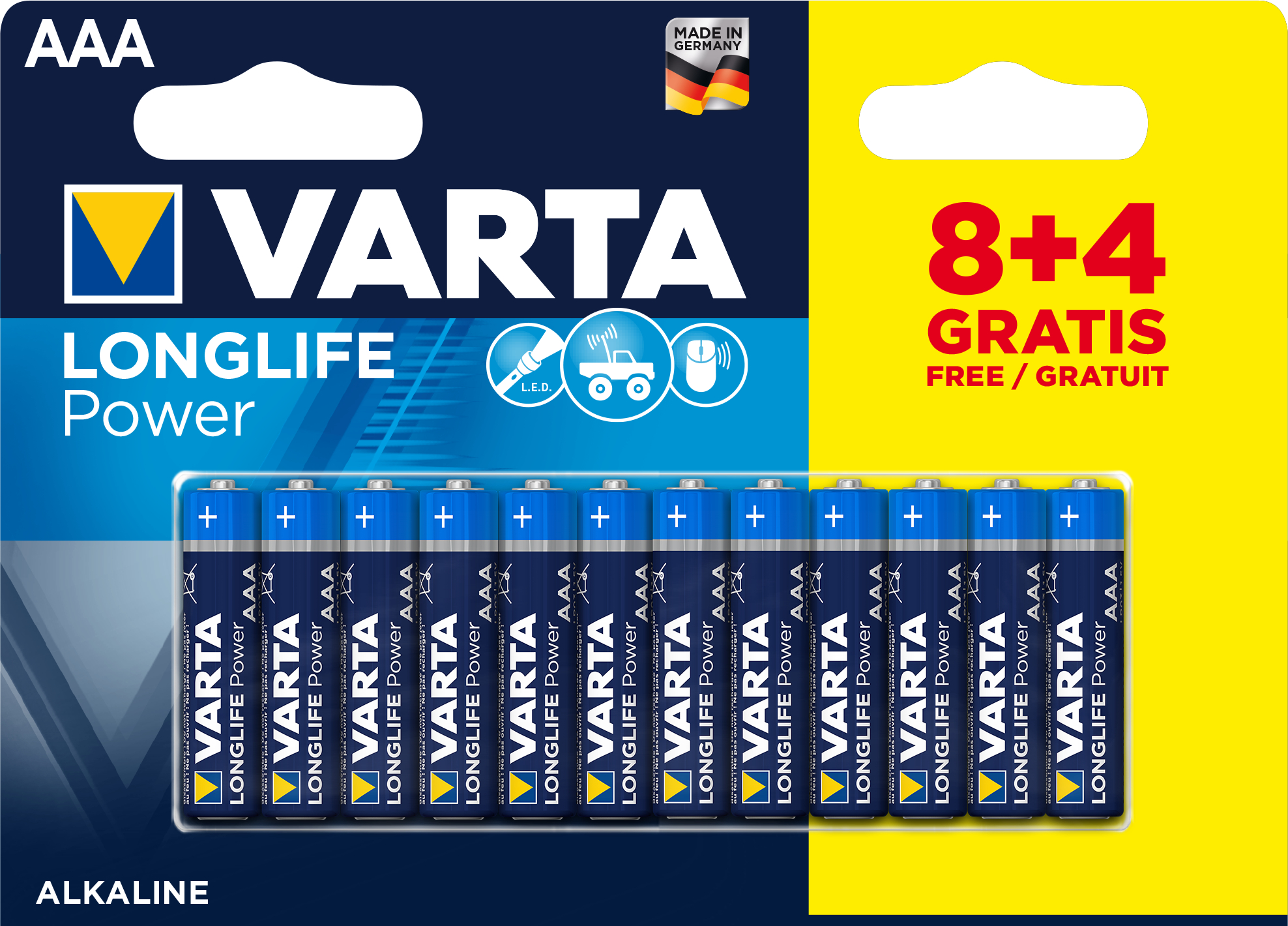 VARTA Batterie Longlife Power 4903121772 AAA/LR03, 12 Stück