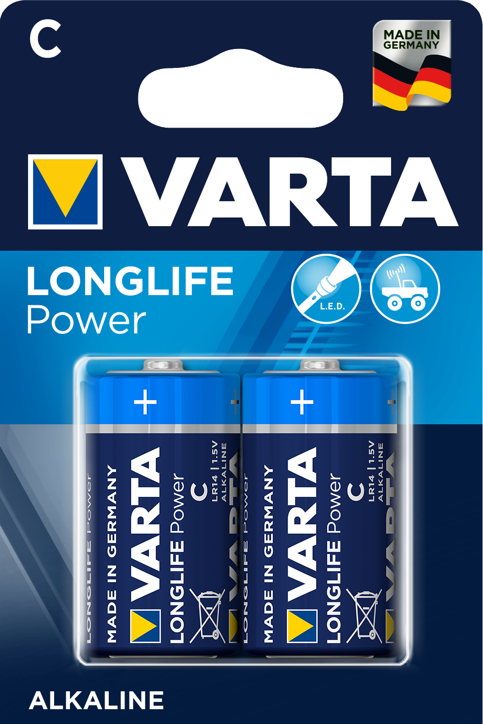 VARTA Pile Longlife Power 4914121412 C/LR14, 2 pièces