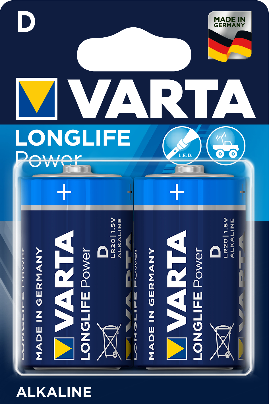 VARTA Pile Longlife Power 4920121412 D/LR20, 2 pièces