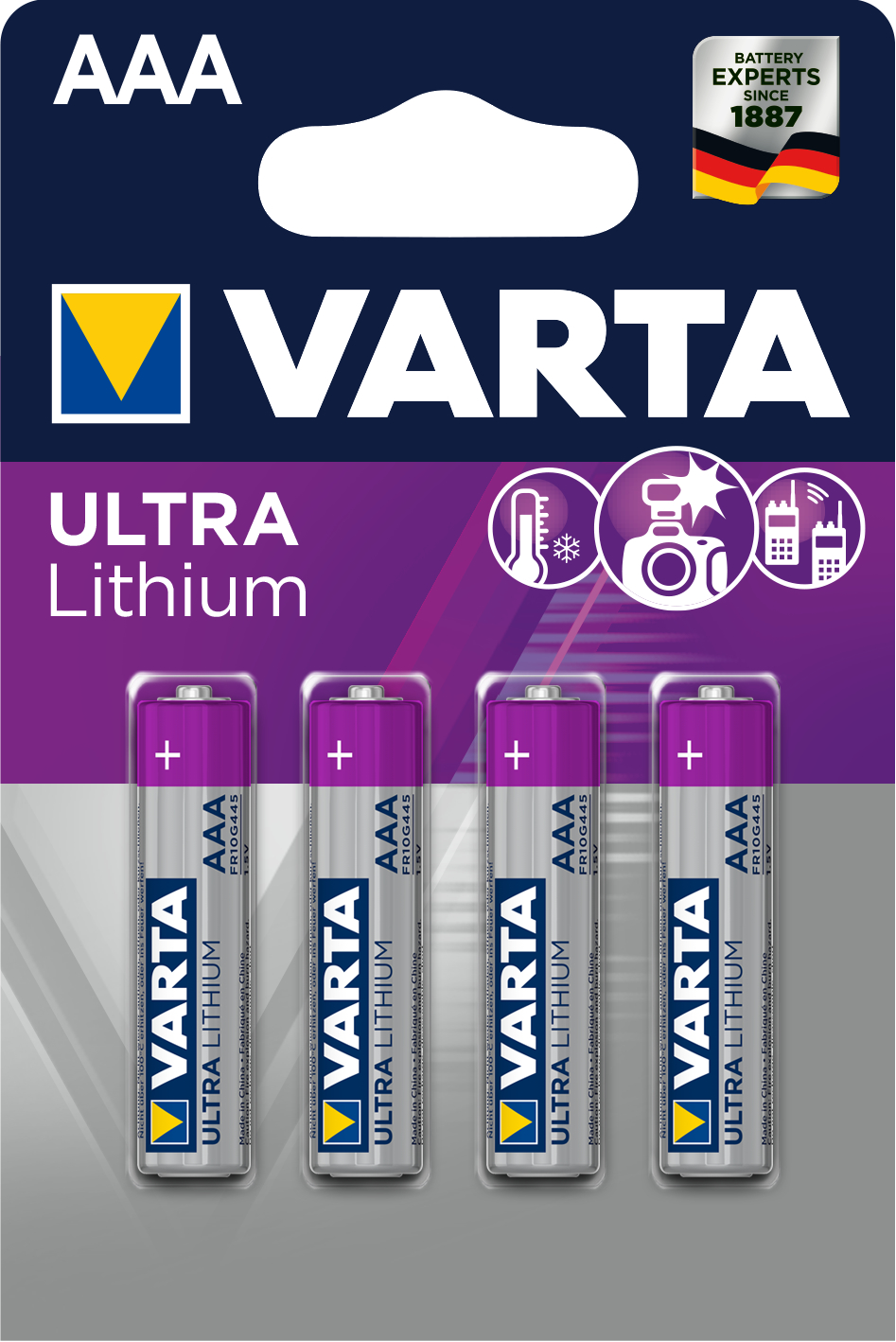 VARTA Lithium 6103301404 AAA/LR03, 4 pièces AAA/LR03, 4 pièces