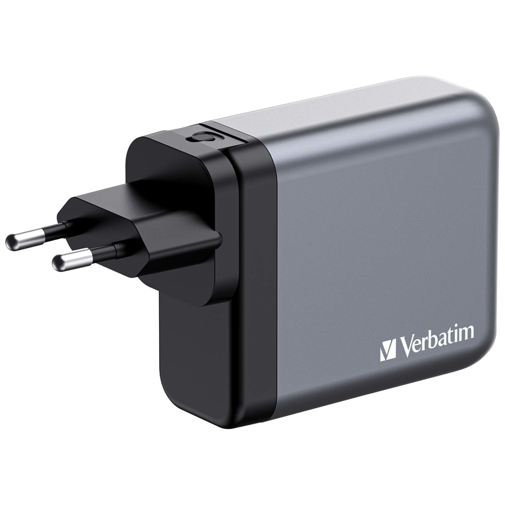 VERBATIM Charger 140W GaN grey 32203 3xUSB-C 1xUSB-A +Adapter UK/US