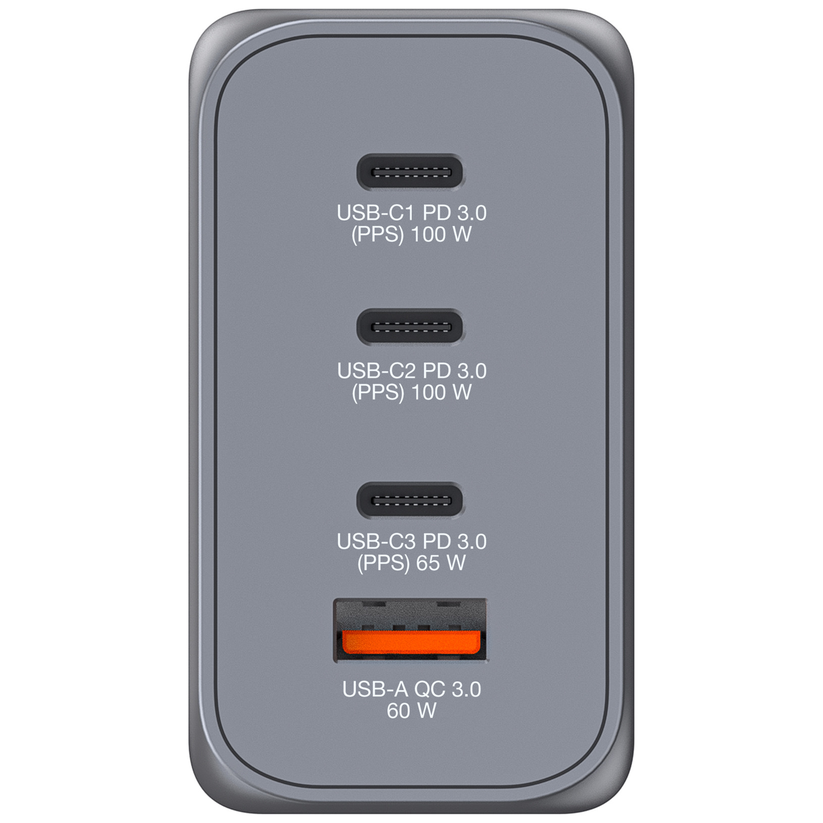 VERBATIM Charger 200W GaN grey 32204 3xUSB-C 1xUSB-A +Adapter UK/US