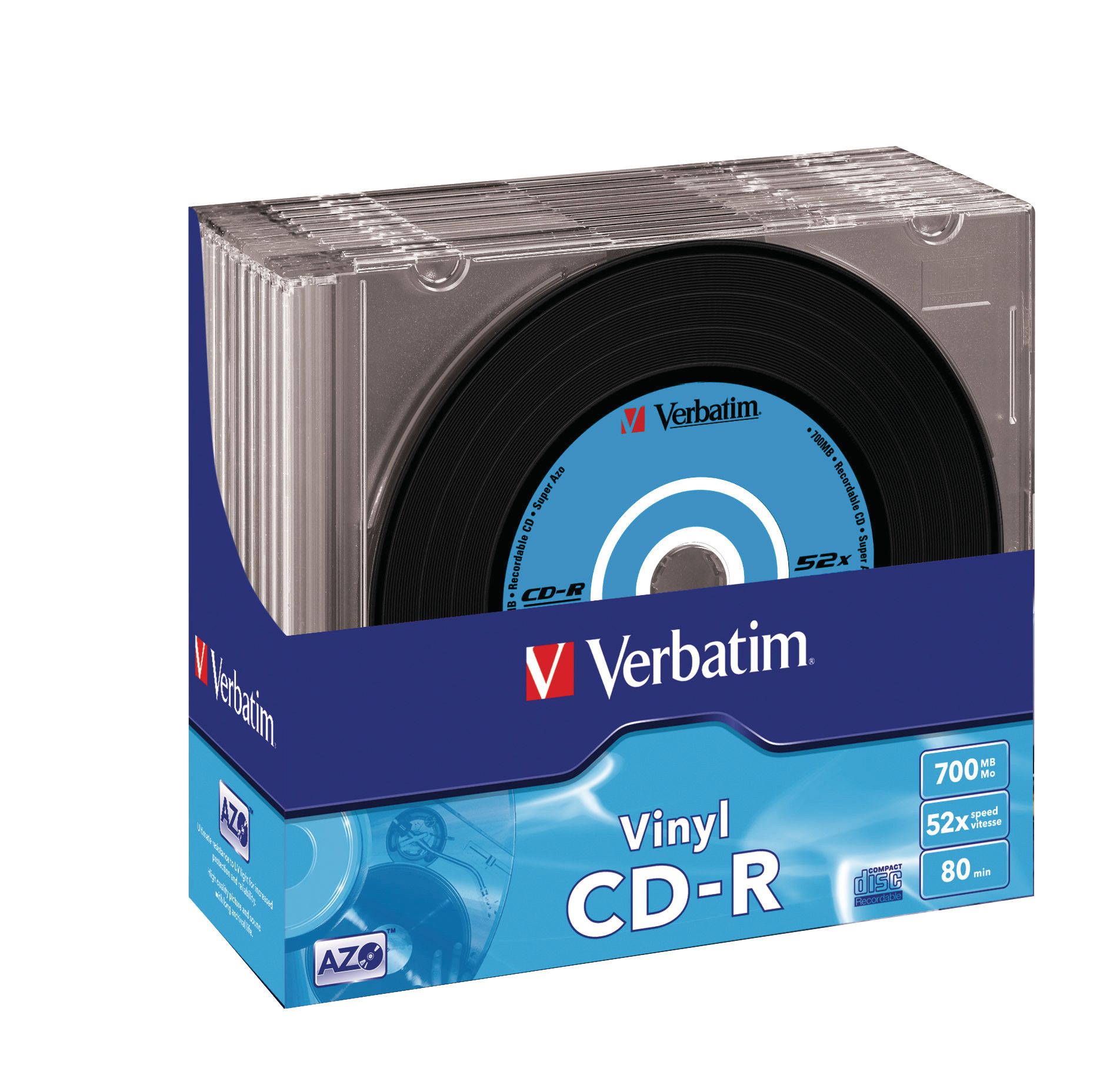 VERBATIM CD-R Slim 80MIN/700MB 43426 52x Vinyl 10 Pcs 52x Vinyl 10 Pcs