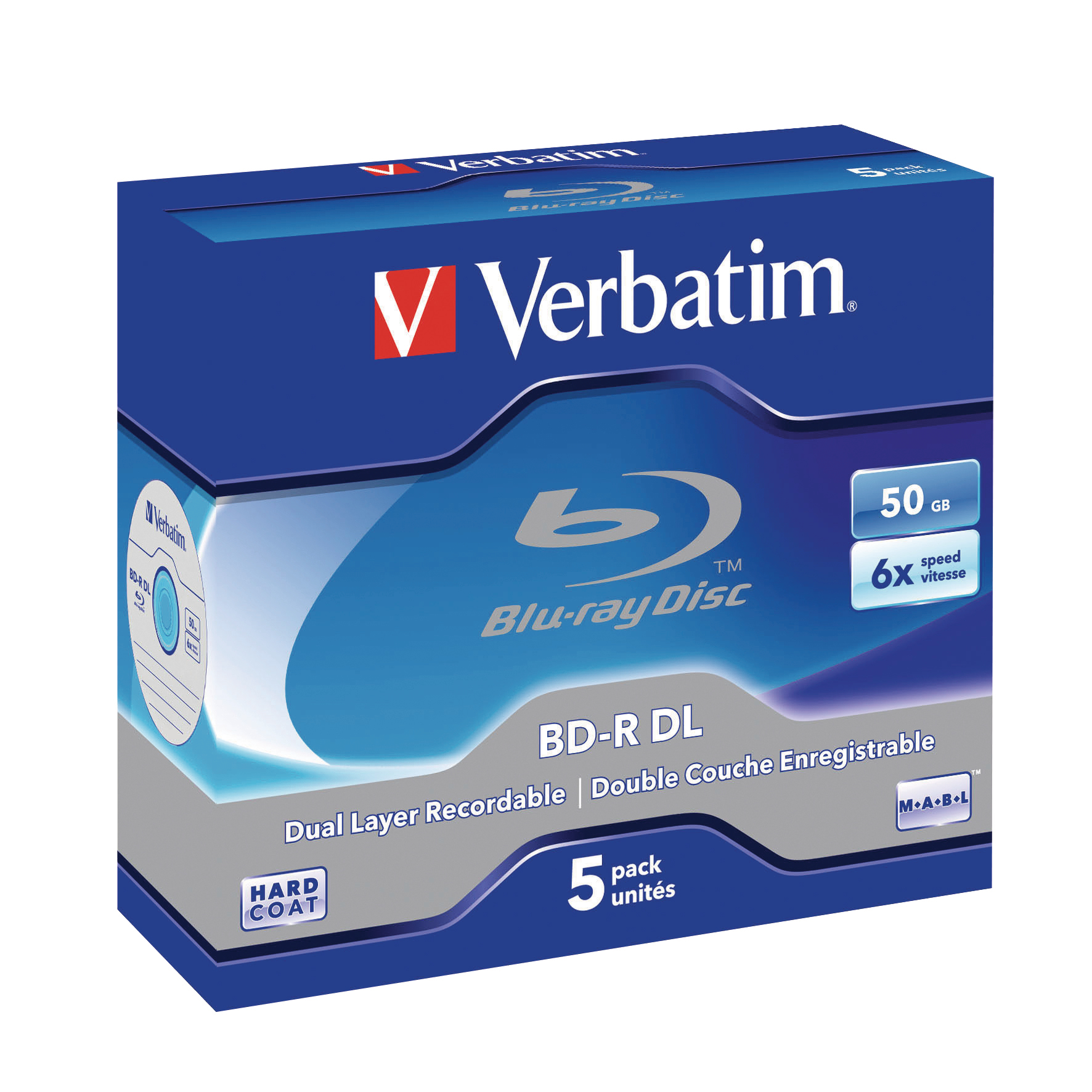 VERBATIM BD-R Jewel white/blue 50GB 43748 6x DL Scratchguard+ 5 Pcs 6x DL Scratchguard+ 5 Pcs
