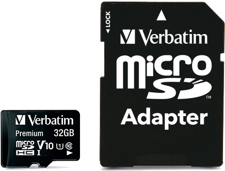 VERBATIM Micro SDHC Card 32GB 44083 with Adapter Class 10