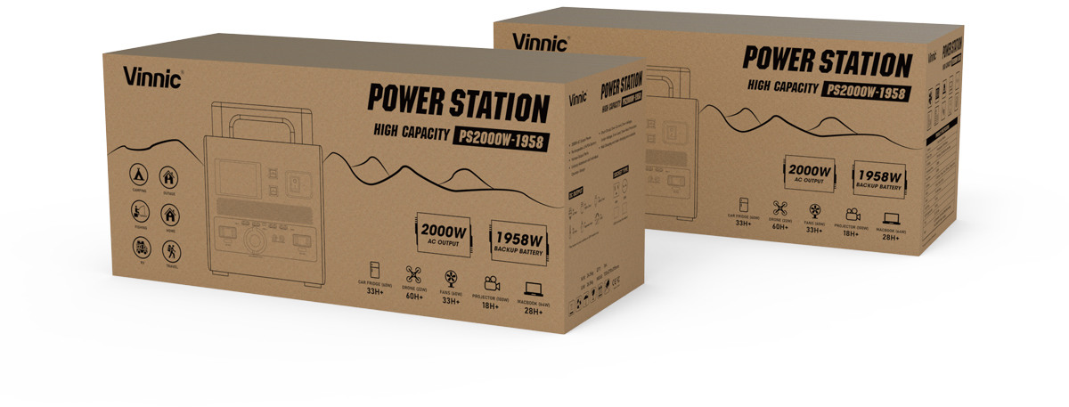 VINNIC Powerstation 2000W PS2000-1958wh-220 612k mAh/1958.4Wh/220V/Gr.