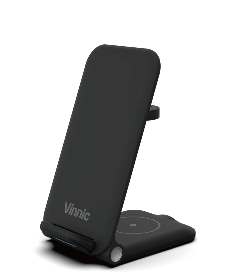 VINNIC 3-in-1 Trivor Wirel.Charger VP-PD-31WCFBK iPh.AirPods&Apple Watch Bl.