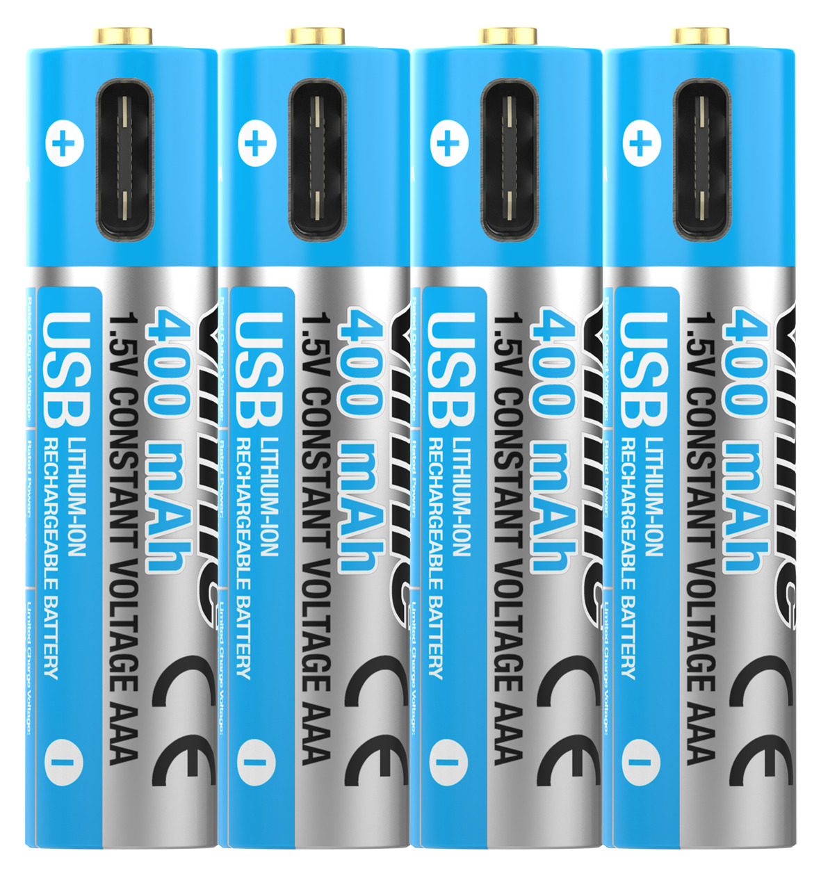 photo VINNIC USB Rech. Batt. AAA Type-C VPRB-UC3A-4PC 400mAh,Case,4pcs.