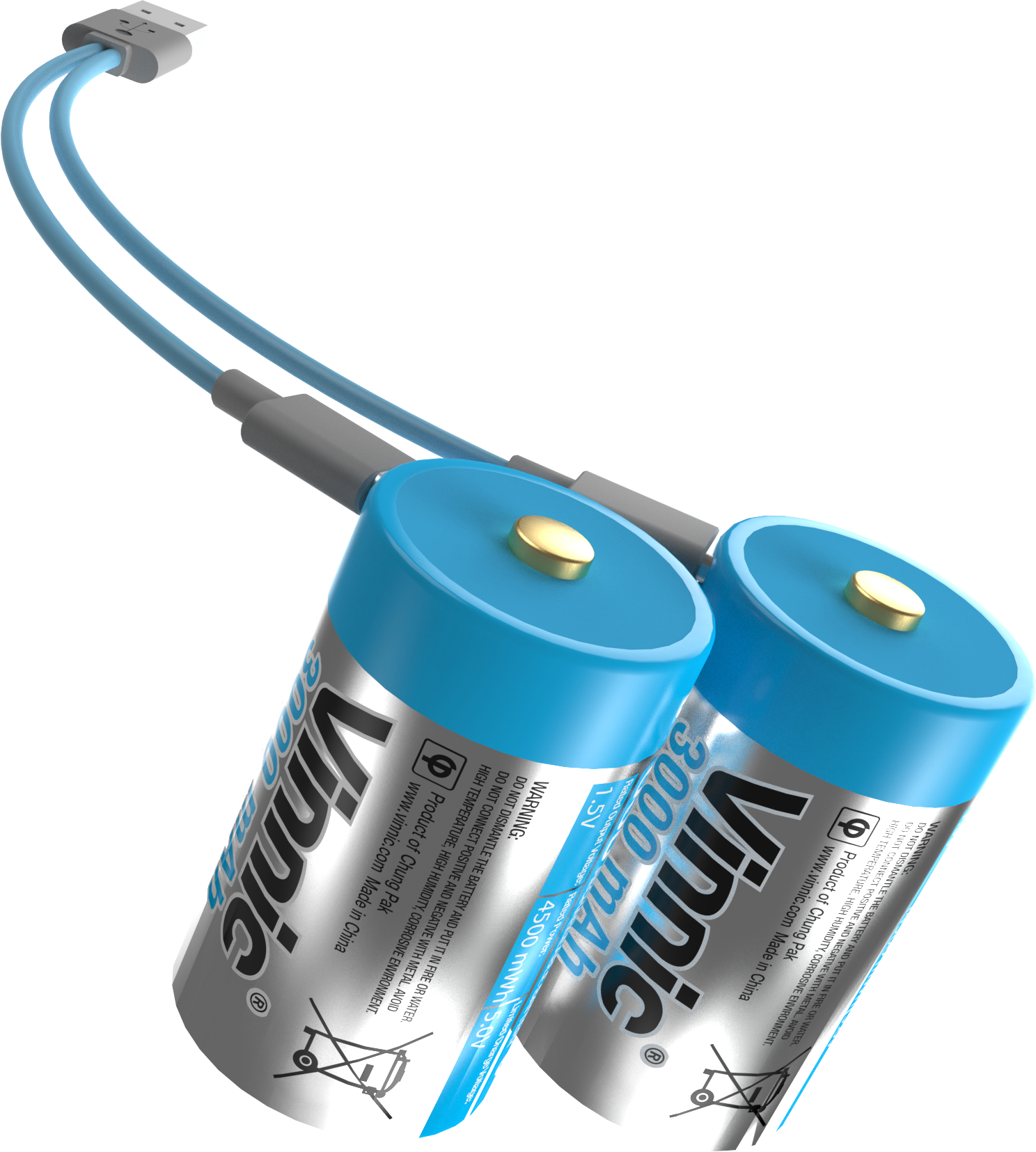 photo VINNIC USB Rech. Batt. C Type-C VPRB-UCC-2PC 3000mAh,Case,2pcs.