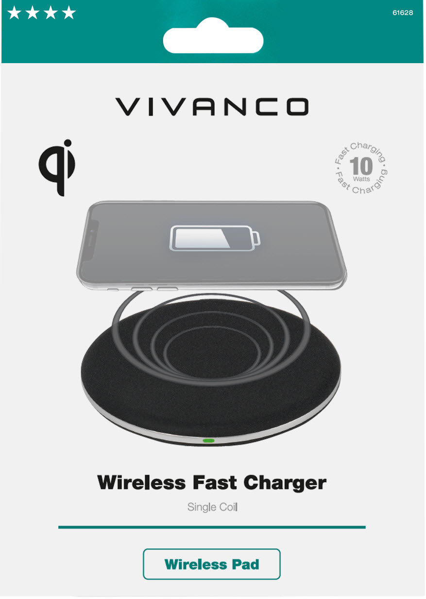 VIVANCO chargeur sans fil/induction 61628 10W