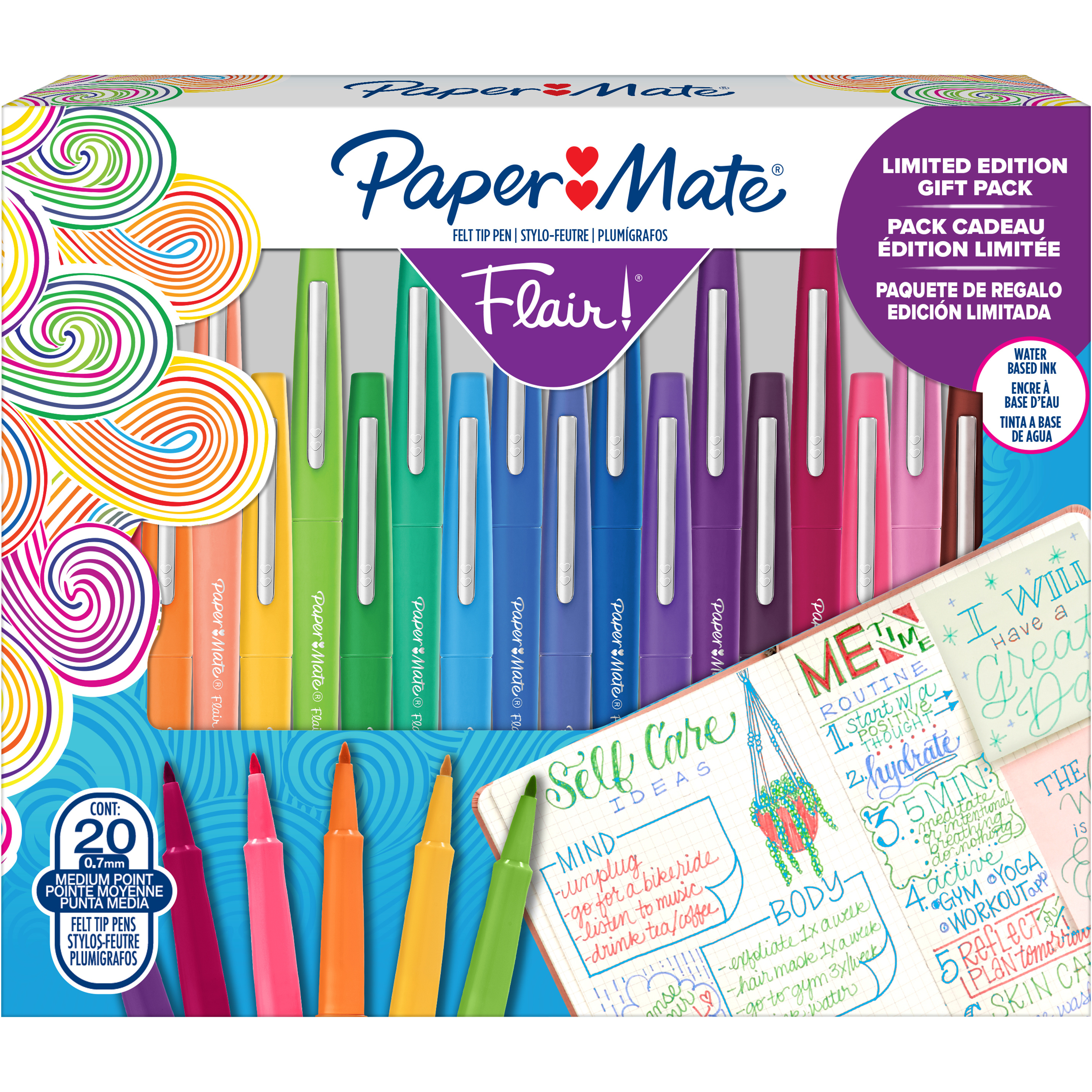 photo WATERMAN Stylo fibre Flair M 2217771 assortis 20 pièces