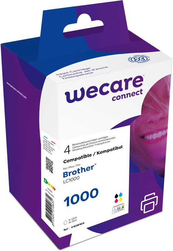 photo WECARE Multipack rebuilt CMYBK LC1000VAL p.Brother DCP-130 1x22/3x13ml