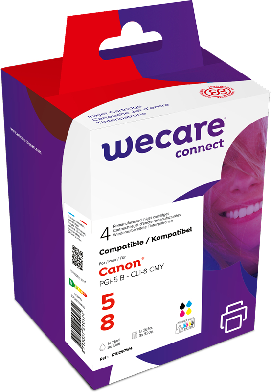 photo WECARE Multipack rebuilt BKCMY PGI5/CLI8WE p.Canon PIXMA iP5200 26/3x13ml